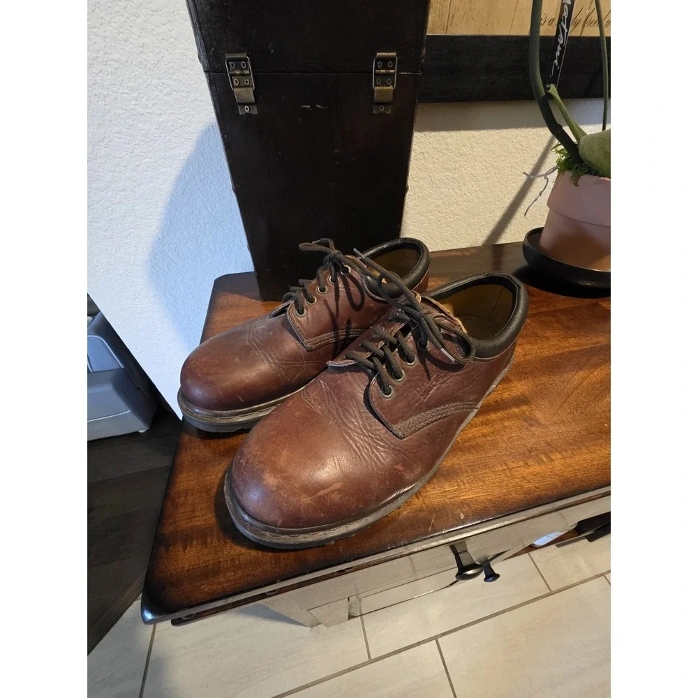 Dr. Martens Brown Leather Oxford Shoes, Size 12, Vintage, Made in England